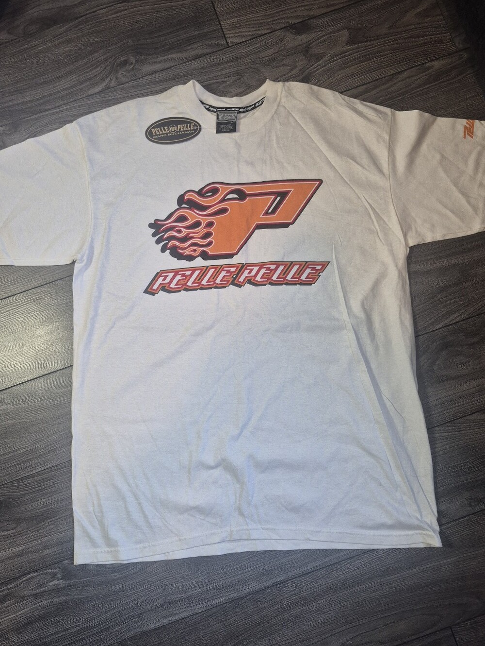 Pelle Pelle By Marc Buchanan White Graphic Tee Vintage Y2k 100% Cotton NWT!!